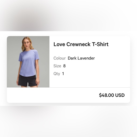 Lululemon Love Crewneck Short Sleeve Tee- Dark Lavender - Picture 1 of 4